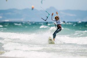 Matchu in front of the big crowds in Tarifa, Spain